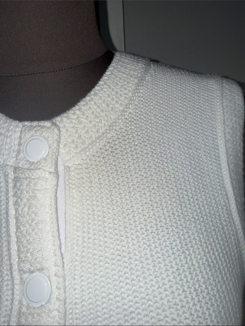 J.Crew Textured Cotton Blend Snap-Front Sweater Vest Large NWT - Picture 3 of 9